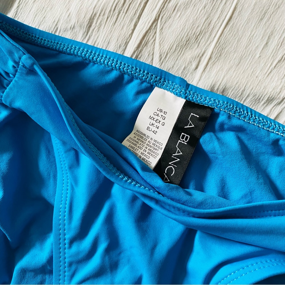 NWT La Blanca Turquoise Blue Bikini Bottom Size 10 - Picture 3 of 7